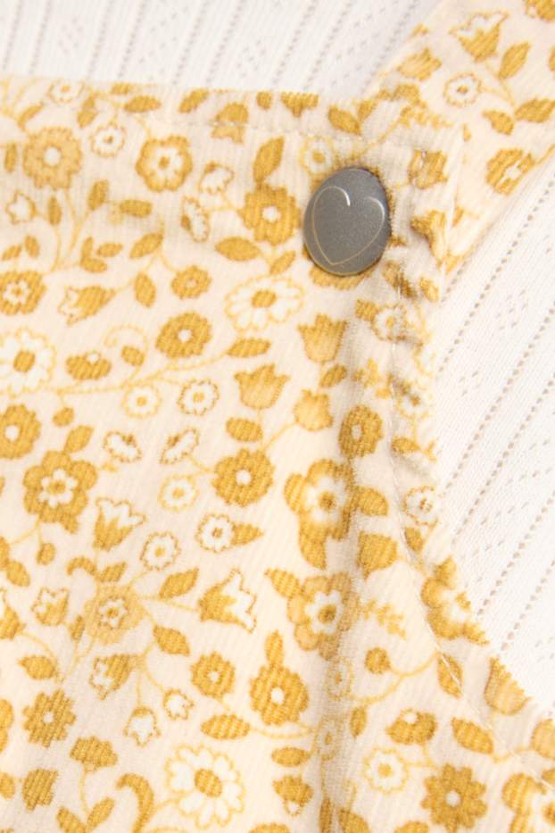Bébés filles - Petites fleurs - tenue bébé - 2 pièces - jaune