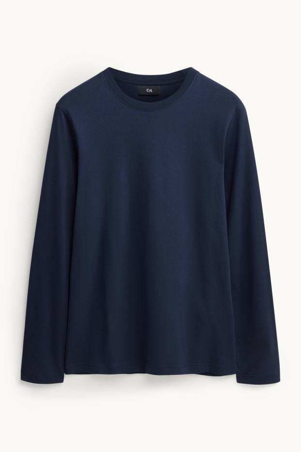 Hommes - Haut à manches longues - regular fit - bleu foncé