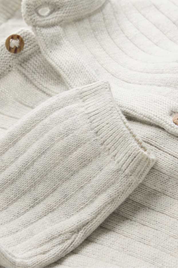 Unisex - Baby-Strick-Jumpsuit - gerippt - hellgrau