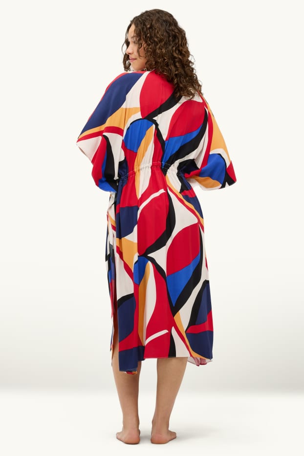 Donna - Kimono - fantasia - rosso / blu