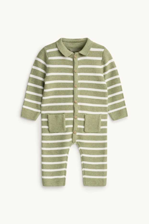 Bébés garçons - Combinaison en maille pour bébé - à rayures - blanc / vert
