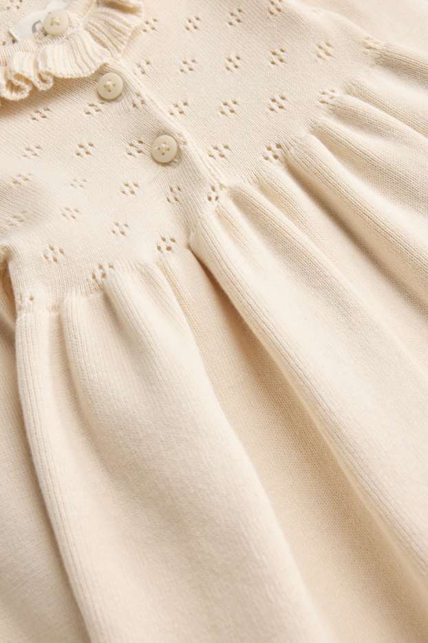 Baby Mädchen - Baby-Strick-Kleid - cremefarben