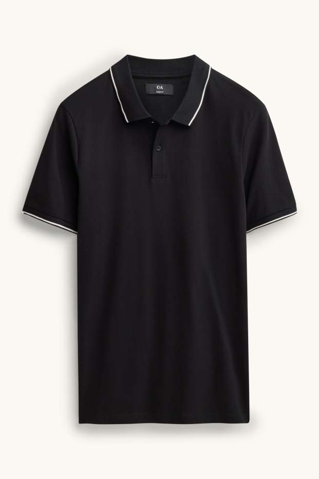 Herren - Poloshirt - Slim Fit - schwarz