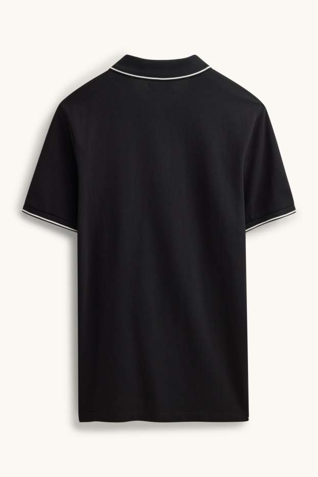 Herren - Poloshirt - Slim Fit - schwarz
