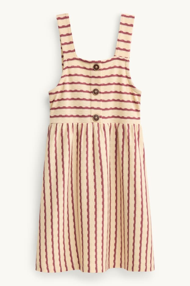 Bambine - Vestito in maglia - a righe - beige / bordeaux