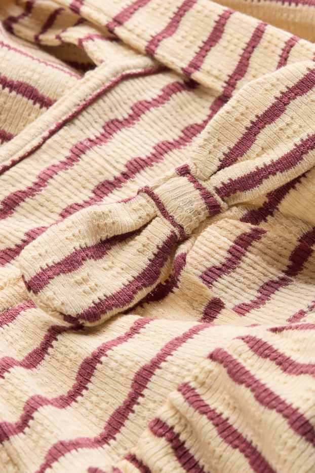 Bambine - Vestito in maglia - a righe - beige / bordeaux