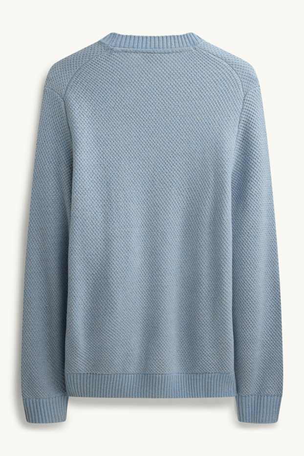 Hommes - Pull - finition texturée - bleu clair