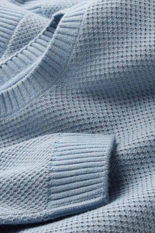 Hommes - Pull - finition texturée - bleu clair