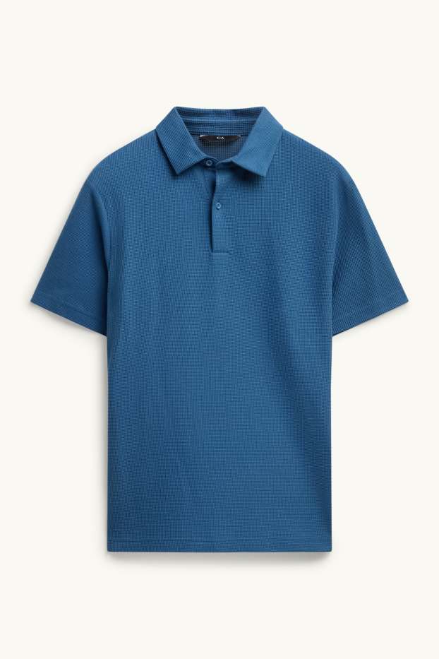 Pánské - Polokošile - regular fit - strukturovaná - modrá