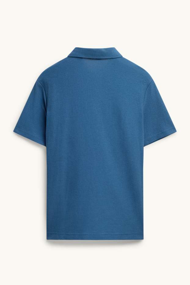 Pánské - Polokošile - regular fit - strukturovaná - modrá