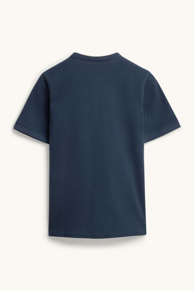Kinderen: jongens - T-shirt - met structuur - donkerblauw