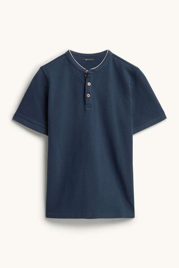 Kinderen: jongens - T-shirt - met structuur - donkerblauw
