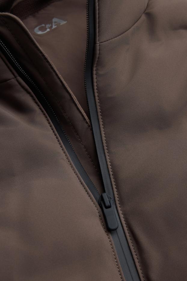 Herren - Funktions-Steppjacke - gefüttert - wasserabweisend - dunkelbraun