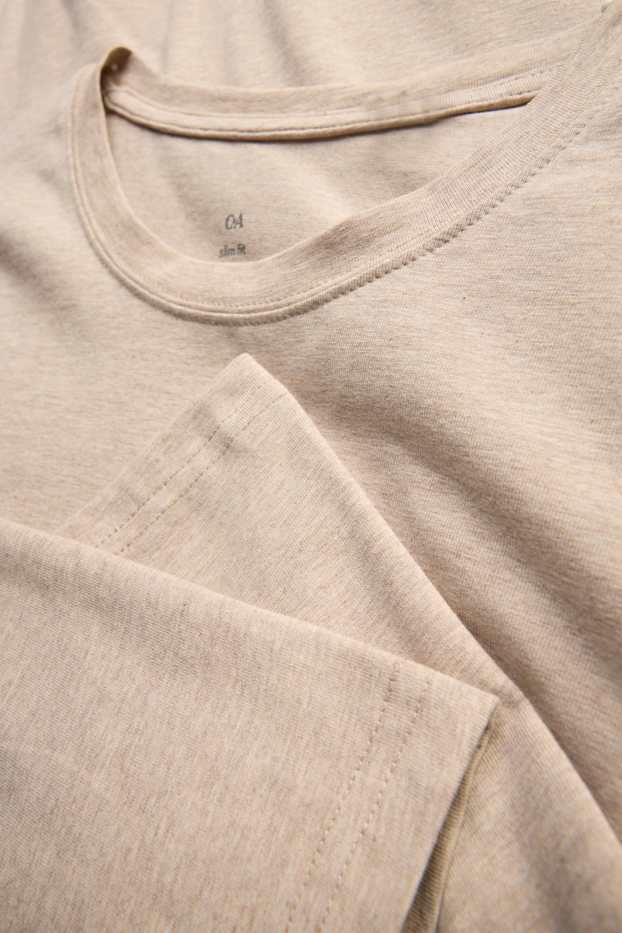Dona - Samarreta de màniga llarga - slim fit - beix