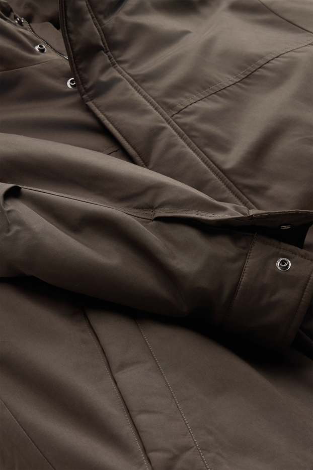 Hommes - Veste à capuche - doublée - marron foncé