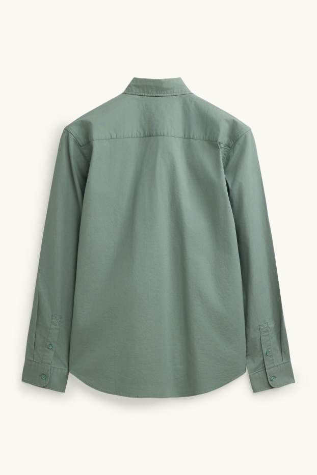 Uomo - Camicia - regular fit - collo all'italiana - verde