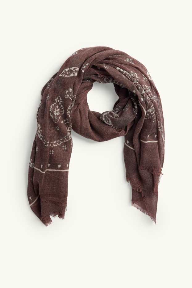 Femmes - Foulard - à motif - marron