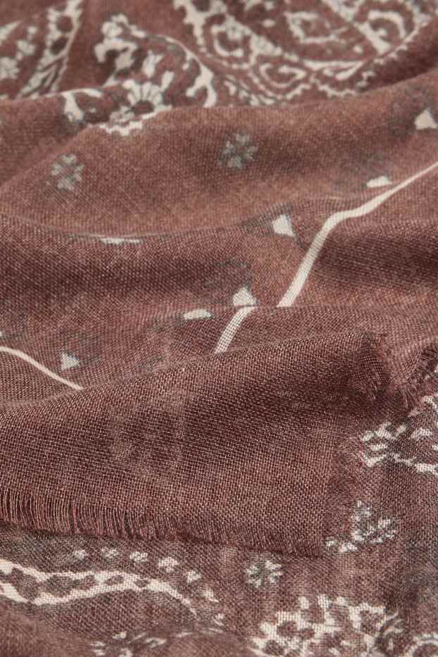 Femmes - Foulard - à motif - marron