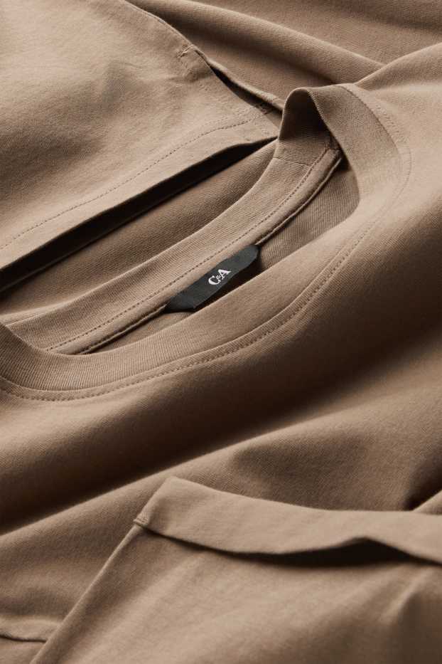 Heren - T-shirt - regular fit - bruin
