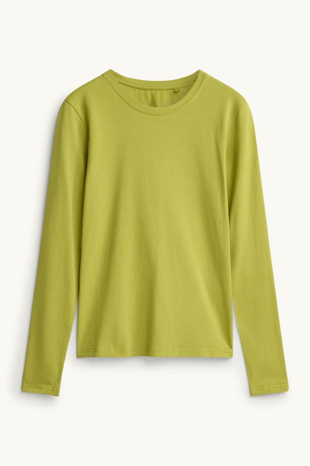 Femmes - Haut à manches longues - slim fit - vert