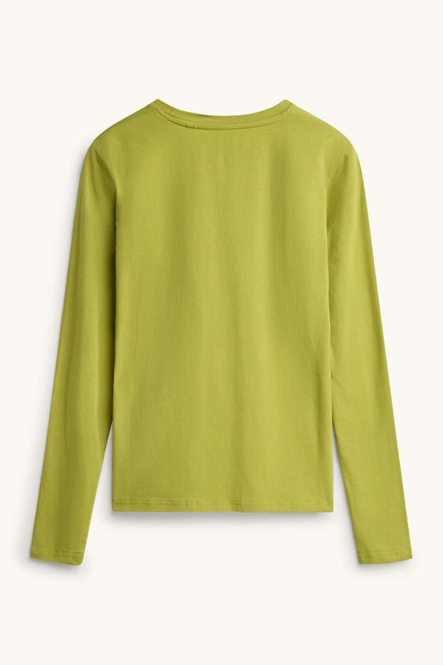 Femmes - Haut à manches longues - slim fit - vert