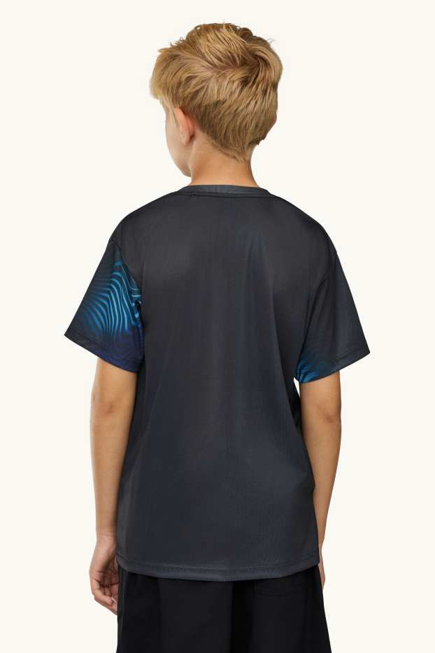 Kinder Buben - Tiger - Kurzarmshirt - schwarz