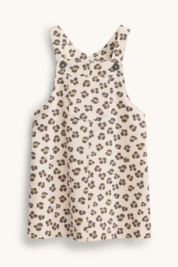 Miminka - dívky - Leopardí vzor - outfit pro miminka - 2dílný - krémové barvy