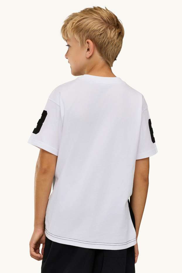 Kinderen: jongens - Set van 3 - T-shirt - met patroon - zwart / beige