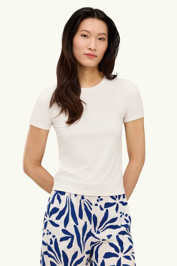Femmes - T-shirt - slim fit - blanc