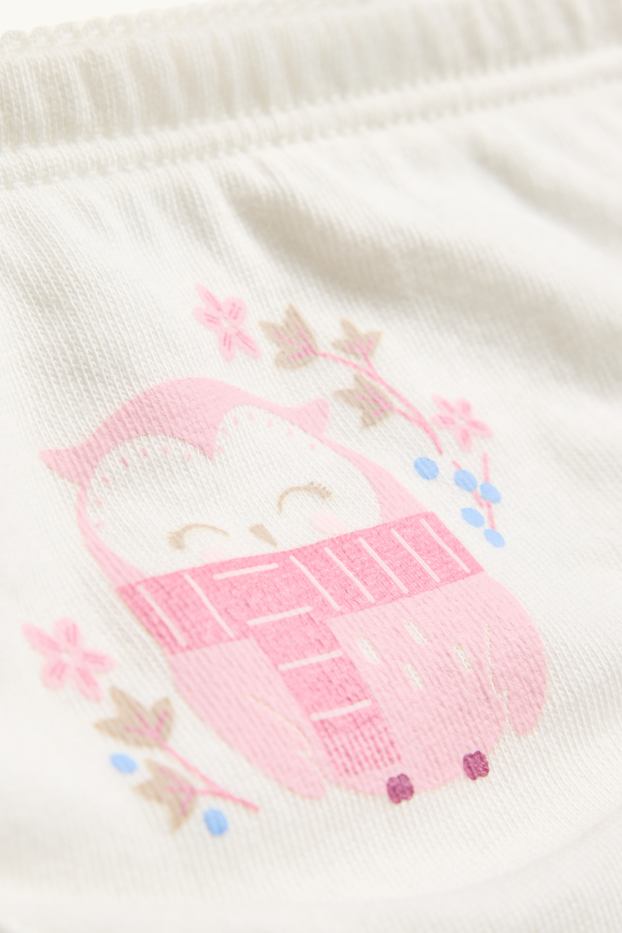 Kinder Mädchen - Multipack 5er - Eule und Blume - Slip - rosa