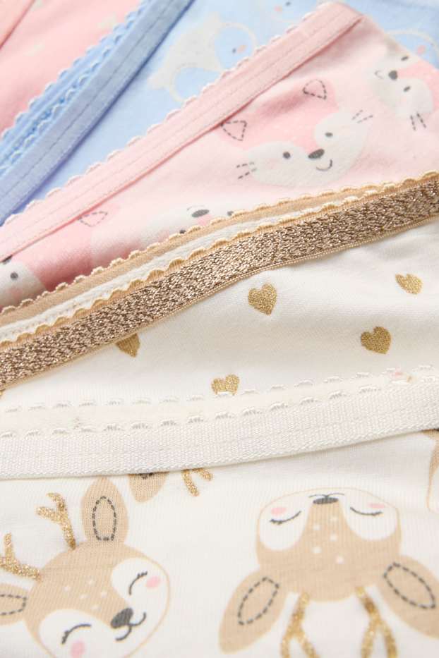 Kinder Mädchen - Multipack 5er - Fuchs, Eule und Rentier - Boxershorts - rosa