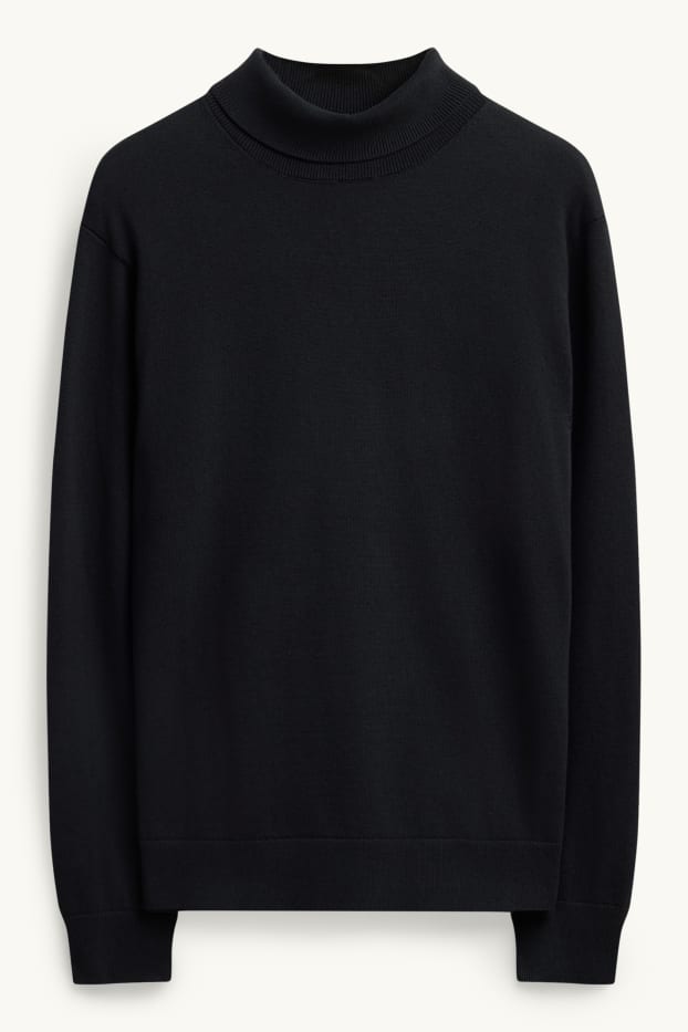Men - Turtleneck jumper - black