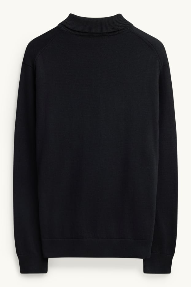 Men - Turtleneck jumper - black