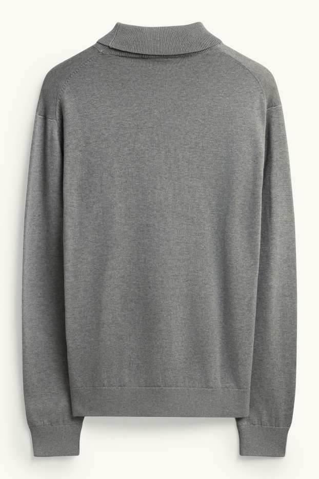 Hommes - Pull à col roulé - gris