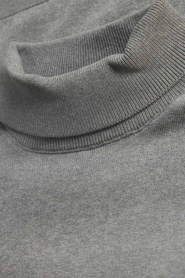 Hommes - Pull à col roulé - gris