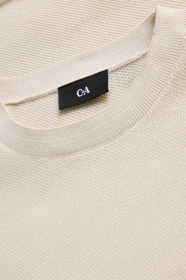 Men - Jumper - textured - cremewhite