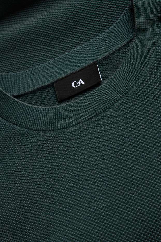 Men - Jumper - textured - dark green