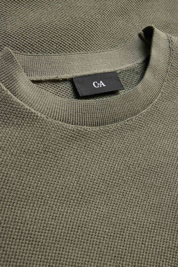 Men - Jumper - textured - green