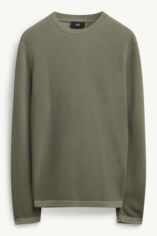 Men - Jumper - textured - green
