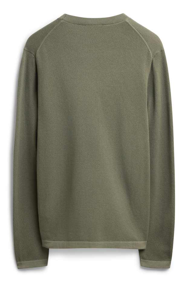Men - Jumper - textured - green