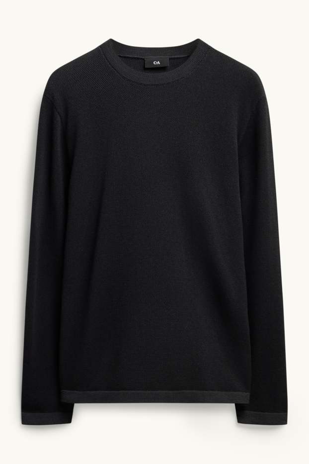 Men - Jumper - textured - black