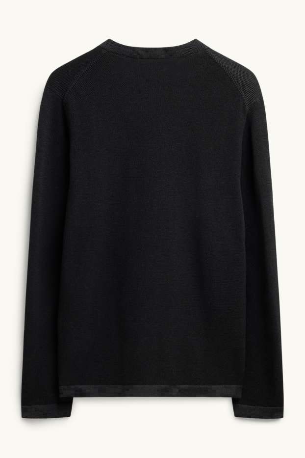 Men - Jumper - textured - black
