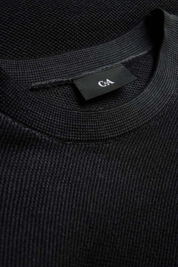 Men - Jumper - textured - black