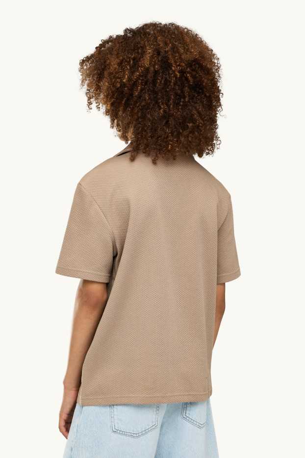 Kinder Buben - Hemd - strukturiert - beige