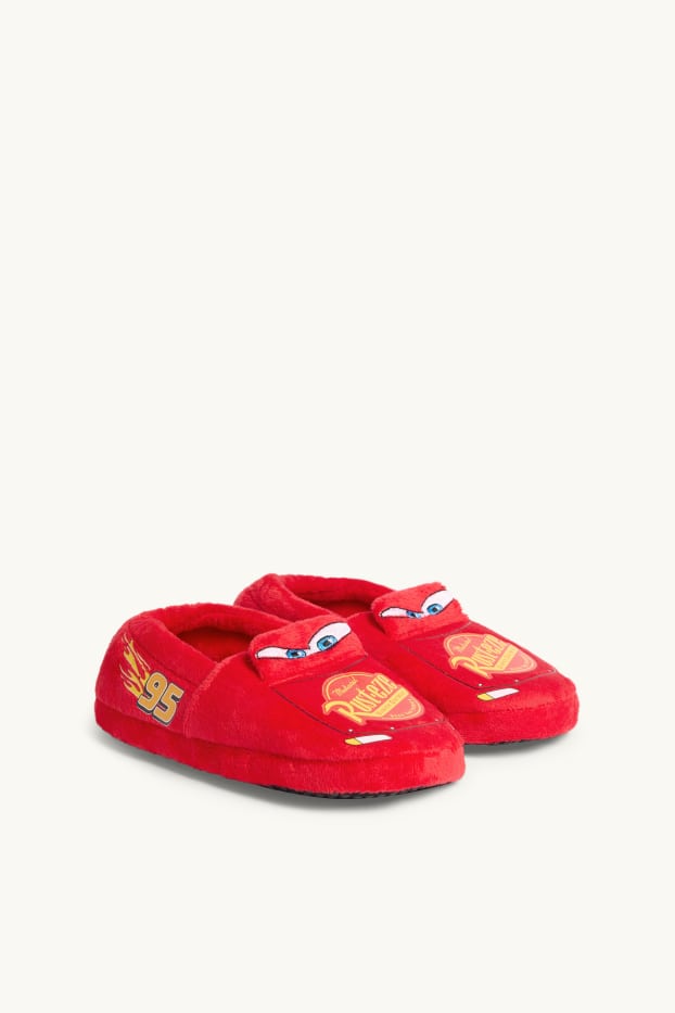Enfants garçons - Cars - chaussons - rouge