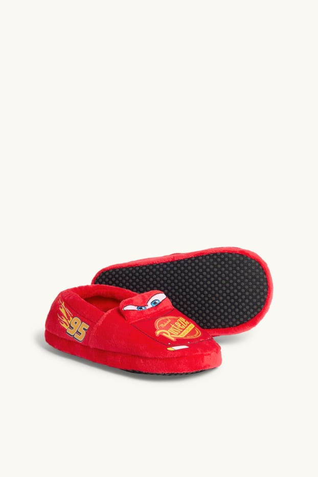 Enfants garçons - Cars - chaussons - rouge