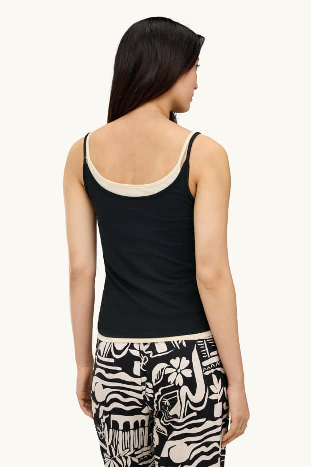 Femmes - Haut - look 2-en-1 - noir