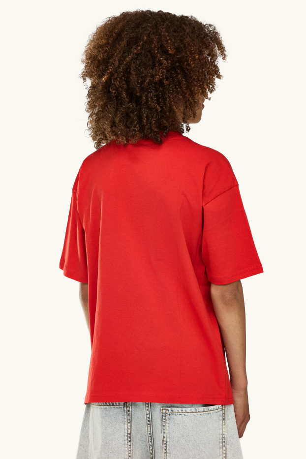 Children Boys - Headphones - short sleeve T-shirt - red
