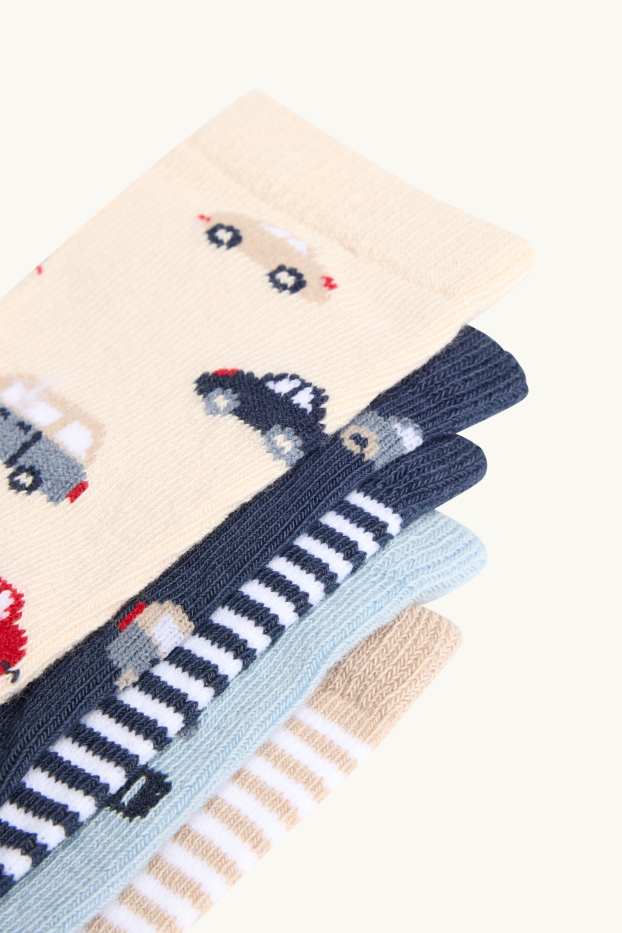 Baby Boys - Multipack of 5 - car and aeroplane - baby socks - blue