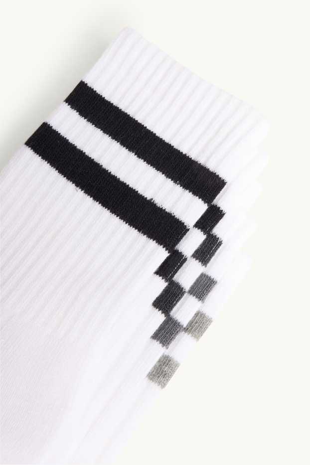 Kinder Buben - Multipack 5er - Socken - gerippt - schwarz / weiß